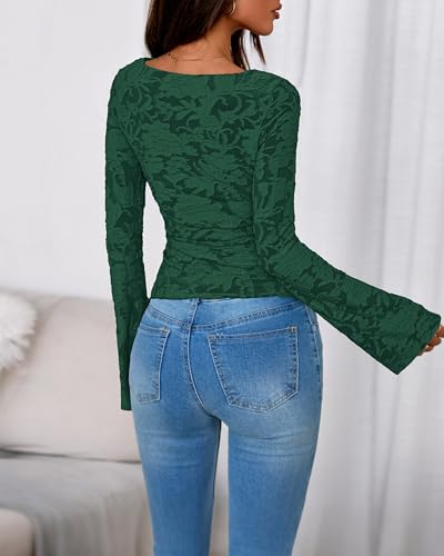 BTFBM Casual Long Sleeve Shirts Fall 2025 Going Out Tops for Women Trendy Floral Work Blouses Bodycon Tunics