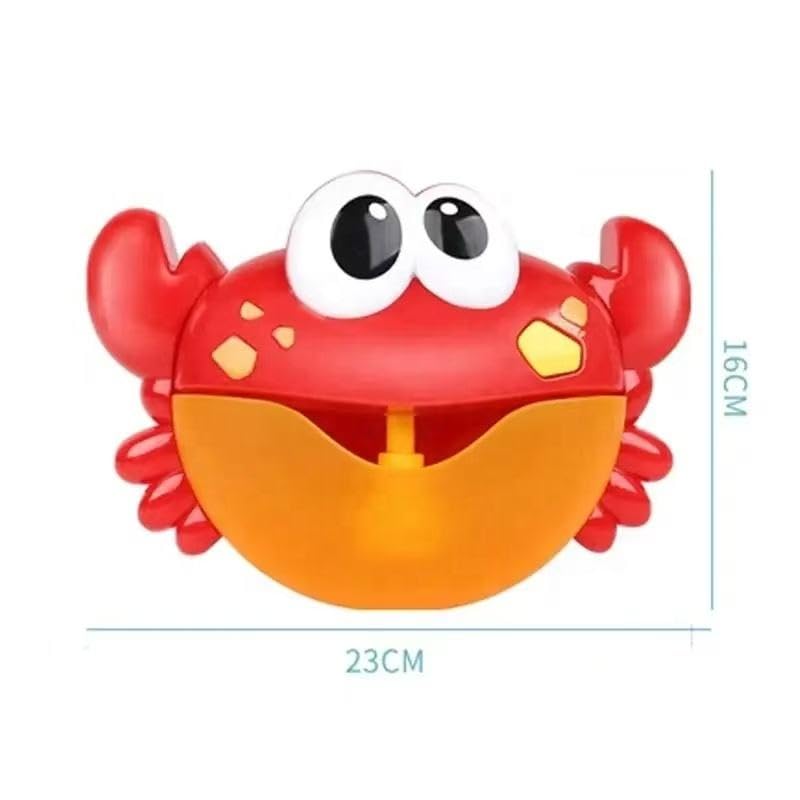 Image of Happy Hues Musical Bubble Crab Bath Toy for Toddlers - Automatic Bubble Maker Machine with Strong Suction Cups, Fun Bathtub Wall Toy for Kids & Infants 18M+ (Red)