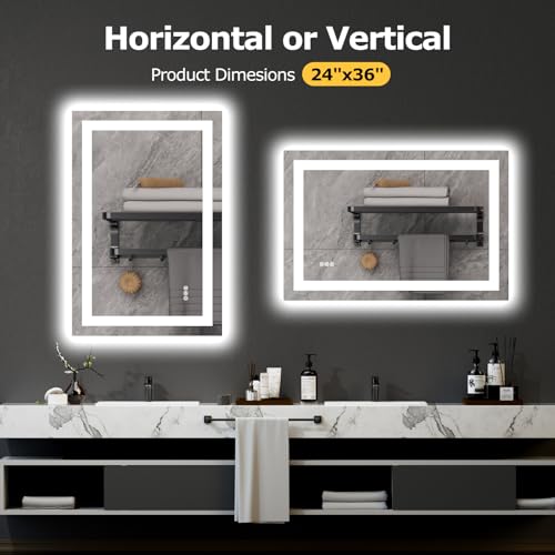 Image of Hivone 36 inchX24 inch LED Bathroom Mirror with Lights, UL Listed