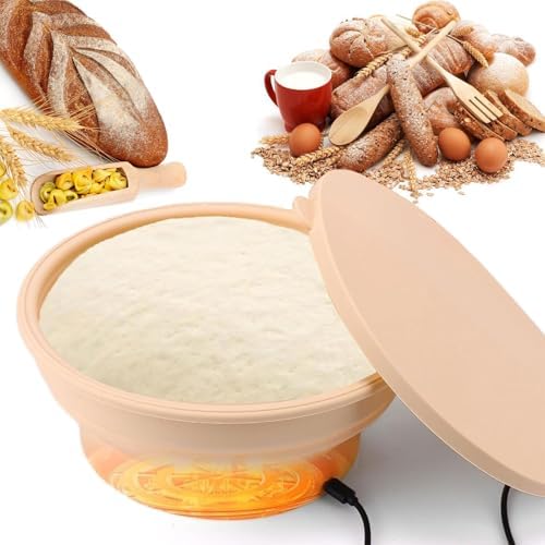 Starter kit riscaldato rotondo per lievitazione del pane, temperatura regolabile, per la preparazione di pane, yogurt, pizza