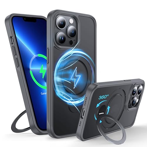 Coque iPhone 13 Pro Max silicone translucide mat avec béquille anneau