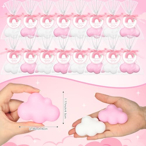 Image of Demissle 20 Sets Cloud Baby Shower Favors Cloud Handmade Scented Soaps Cartoon Story Party Favors with Thank You Cards for Guests Baby Shower Wedding Birthday Party Return Gifts (White,Pink)
