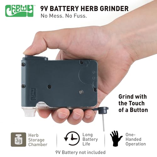 Image of MAMBA Electric Herb Grinder for Spices and Herbs. Mamba Grinder 0.5g One-Handed Use for Consistent Grind, Gray