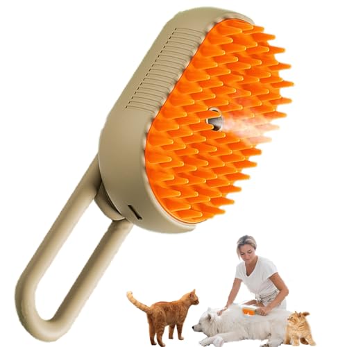 Cat Steam Brush, Cat Hair Brush with Water Misting, Pet Steamy Shedding Brush, Cat Brushes for Long Haired Cats Massager with 360° Foldable Handle for Indoor Dogs and Cats (khaki) Cat Steam Brush, Cat Hair Brush with Water Misting, Pet Steamy Shedding Brush, Cat Brushes for Long Haired Cats Massager with 360° Foldable Handle for Indoor Dogs and Cats (khaki)