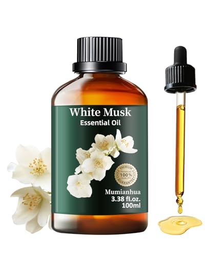100ML Aceite Esencial de Almizcle Blanco | Aceites Esenciales 100% Natural Puro para Aceite de Fragancia para Difusor, Humidificador y Cuidado Personal | Perfume Musk Blanco Relajante para el Hogar