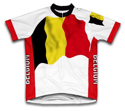 ScudoPro Belgium Flag Short Sleeve Cycling Jersey for Men - Size L