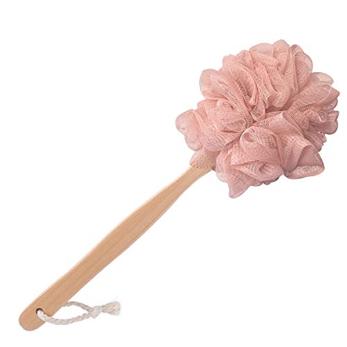 RASDDER Back Scrubber for Shower & Body, Long Handle Bath Brush with Loofah Sponge, Exfoliating Shower Brush for Men and Women