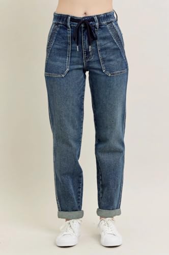 Judy Blue High Rise Vintage Wash Jogger Jeans- Ivory Gem2