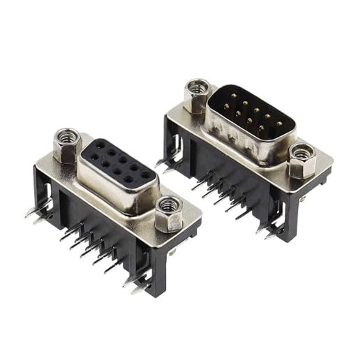 Conector DB9 macho soldado en ángulo recto para ahorrar espacio en placas RS232, lote de 5 3