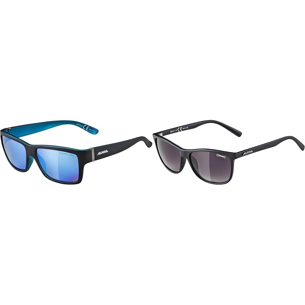 ALPINA KACEY - Verspiegelte und Bruchsichere Sonnenbrille & JAIDA - Verspiegelte und Bruchsichere Sonnenbrille Mit 100% UV-Schutz Für Erwachsene, black matt, One Size