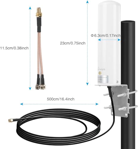 Nelawya 4G LTE Antenna High Gain 10-12dBi Long Range Outdoor Antenna with SMA Male/TS9 Connector Aerial for Netgear Nighthawk M1 MR1100 Version MiFi Mobile Hotspot TP-LINK HUAWEI 4G LTE Router