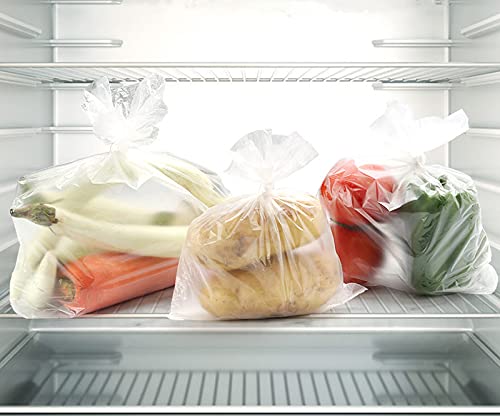 RyhamPaper Food Storage Bags, 1 Roll 12 x 20 Plastic Produce Bag on a Roll Fruits, Vegetable, Bread, Food Storage Clear Bags, 350 Bags