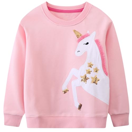 Bumeex Toddler Girl Sweatshirt Clothes Outfit,Cotton Crewneck Chr...