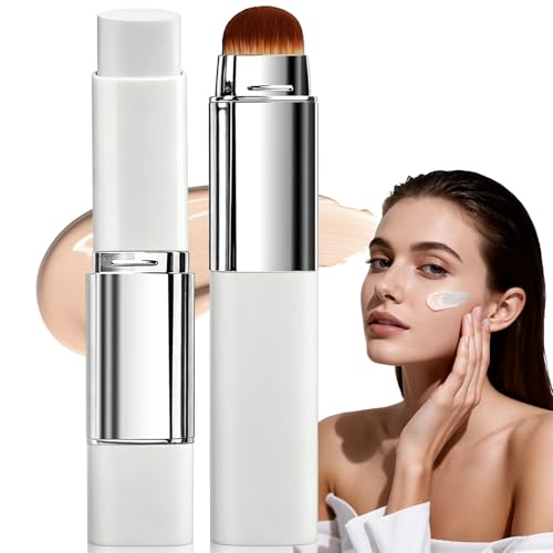 Facelove-Foundation Stick mit Pinsel 2 in 1 Color Changing Foundation Stick Farbwechsel Makeup Stick für Reife Haut Deckendes Make Up für ein natürliches Strahlen (Natürlicher Teint)