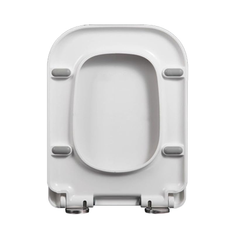 Tapa Y Asiento Para Inodoro, 43 * 34cm Asiento De Tapa WC Cuadrado Tapas WC De Inodoro Con Cierre Suave, Liberación Rápida, Bisagra de fijación superior