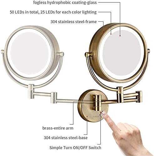 Miroir extensible en bronze à éclairage LED pour vanité haut de gamme - 6