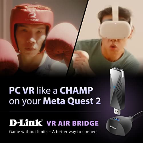 D-Link Vr Air Bridge - Dedicated Wireless Connection Between Meta Quest 2 [Oculus] And Gaming Pc Vr For 360° Movement - Powered By Quest Link Software (Dwa-F18) #TOP4