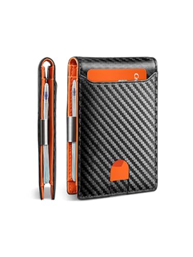 Slim Wallets for Men - Leather Money Clip Mens Wallet - RFID Blocking Front Pocket Bifold Wallet