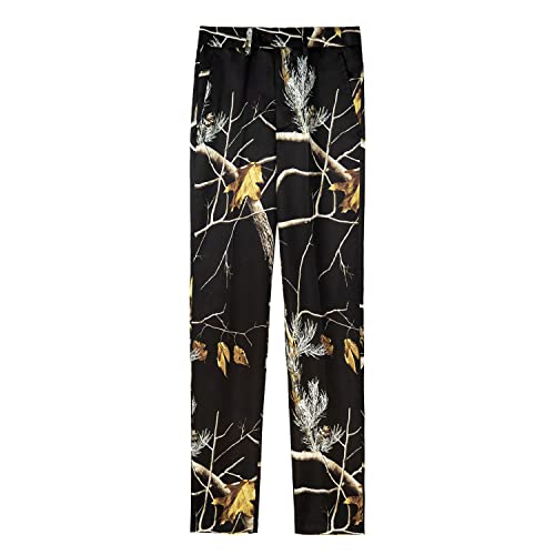 HBDesign Mens Fashion Black Print in Camouflage Color Men Pants