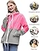SoTeer Light Weight Windbreaker for Women Packable Fashion Rain Jacket Colorblock Womens Rain Coat,Upgraded Rose Red/Gray/S