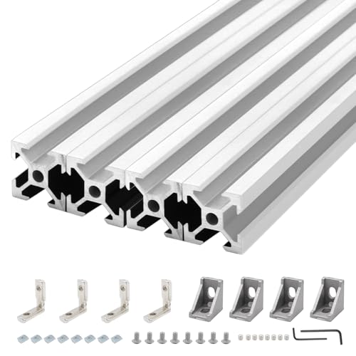 Profilé aluminium 2020 encadrement standard européen anti torsion lot de 4