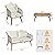 VINGLI 4 Pieces Outdoor Patio Furniture Set with Acacia Wood Table, Wicker Conversation Sofa Sets for Balcony, Porch or Backyard