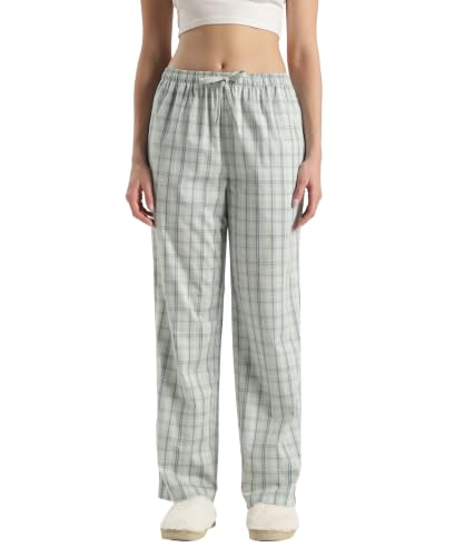 Image of Jockey RX06 Women's Super Combed Cotton Woven Fabric Relaxed Fit Striped Pyjama with Side Pockets (Checks & Prints May Vary)