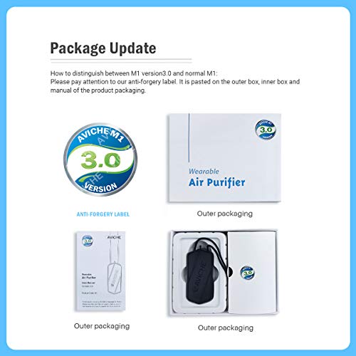M1 V3.0 Necklace Wearable Mini Personal Air Purifier with USB | Negative Ion Generator | Black