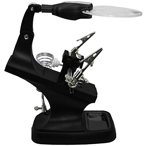 Lupa de Mesa com Garras e Iluminação Led USB GT317-B - Lorben