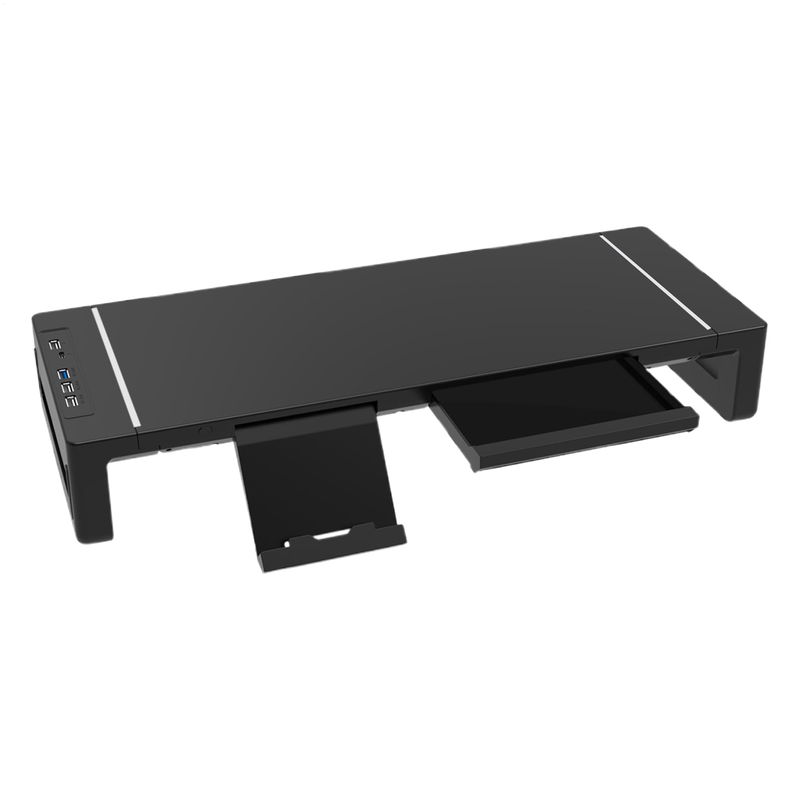 モニター台,引き出し付き人間工学デスクオーガナイザー,パソコン用モニタースタンド - レストラン・アパート・ご家庭・寮・ホテルで活躍 - 2