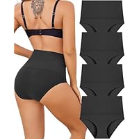 READY TO LOVE Seamless Slips Damen Hohe Taille Nahtlose Unterhosen Damen High Waist Unterwäsche Frauen No Show Pantys Atmungsaktiv Nahtlos Slips Mehrpack 4er Pack S-3XL