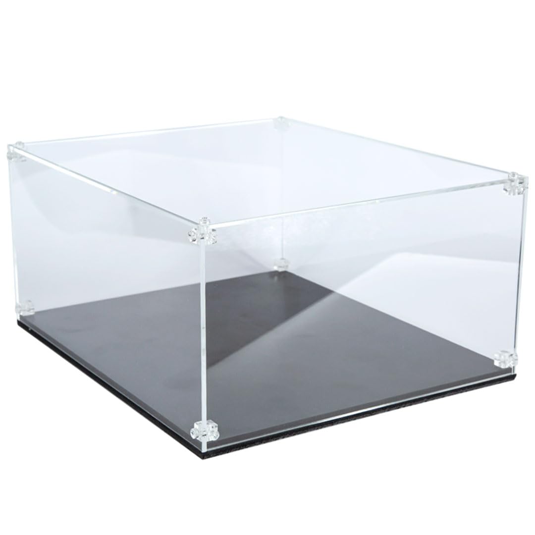 Plexismart - Teca Montabile in Plexiglass per Modellismo e Collezionismo con base in Forex Nero. (PMMA 5mm., 50x25cm h45cm)