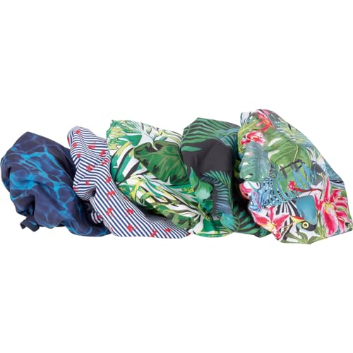 Bonnets de douche Fashy (lot de 5) avec élastique et film étanche intérieur