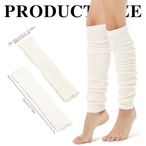 Image of SANNIDHI Leg Warmers for Women Winter Star Print Knit Long Socks for Girls Leg Warmers y2k Accessories Clothes, Elastic Anti-slip Fashion Stockings Stylish Socks for School Girls - 21'' Long, 1 Pairs