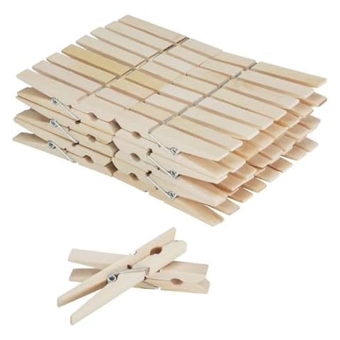 KTOJOY 50 Pack Wooden Clothes Pins Cover