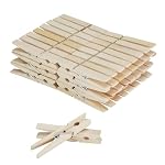 Wooden Clothes Pins,50 Pack, 2.9 Inch, Large Natural Birchwood Rust, Moisture Resistant Clothes Pegs, Heavy Duty Clothespins,Clothes Pins for Craft, Clips for Pictures