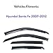 KPY Rain Guards Fit for 2007-2012 Hyundai Santa Fe, Out-Channel Window Visors Vent Wind Deflectors 4PC, Car Accessories for 07-12 Santa Fe