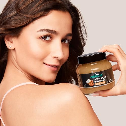 mCaffeine Coffee Sugar Body Scrub with Coconut - Body Wash and Body Exfoliator - Reduces Cellulite and Stretch Marks - All Skin Types - 8.82 oz