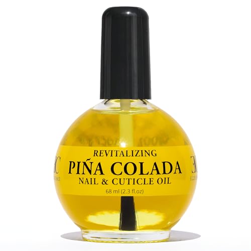 ELLIE CHASE Moisturizing Cuticle & Nail Care Oil 2.3 Fl Oz - Pina Colada Scented – Infused with Jojoba Oil, Aloe, Vitamin E – Nail & Cuticle Hydration, Repair, Moisturizer, Strengthener, Growth