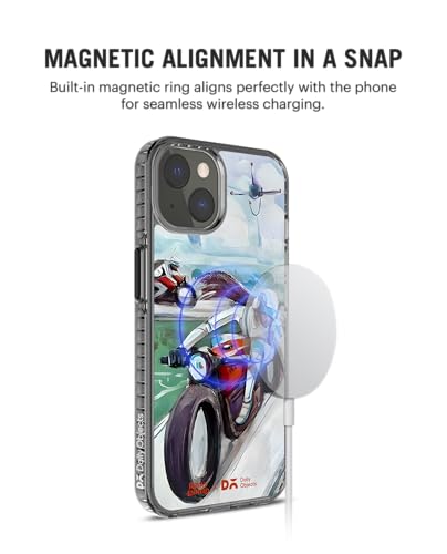 Image of DailyObjects Timeless Touch Stride 2.0 Magnetic Case Cover Compatible with iPhone 15 | Wireless Charging Slim Back Cover | 2 Layer Edge Protection & Shockproof