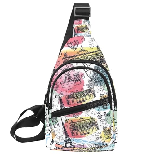 Sac à bandoulière Paris Graffiti pour femme, idéal pour vos sorties urbaines