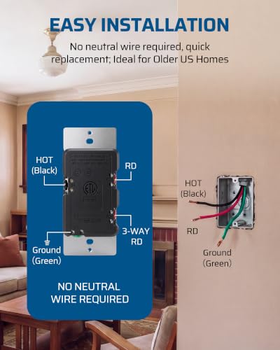 DEWENWILS 2 Pack Toggle Dimmer Light Switch, Single Pole/3-Way - image 3