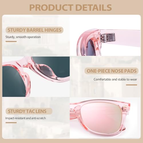 HASFOX® Polarized Sunglasses for Womens | UV Protection & Driving Anti Glare | Mirrored Trendy Square Shades with Case4