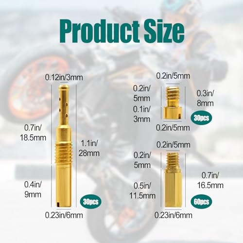 Yuqutum Carburetor Jet Kit - 120 Pcs Main & Slow Pilot Jets for PWK, CVK, PE, Keihin, OKO, Koso, Polini - Replace #SCL-2018090002-ZH-T-01/02