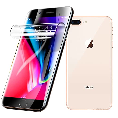 CUFEREDU 2 uds Protector de Pantalla Flexible para iPhone 8 Plus/iPhone 7 Plus 5.5' 3D Película de Hidrogel Transparente de TPU Huella Dactilar Desbloqueado NO Vidrio Templado