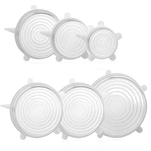 Nigoz 6 stuks/set deksel pan siliconen deksel universele kookpot deksel siliconen stretch siliconen zuigdeksels keuken…