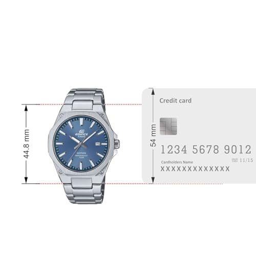 Casio Edifice EFR-S108D-2AVUDF Blue Analog Dial Silver Stainless Steel Band Men's Watch Slim Case Sapphire Glass ED602 - Image 6