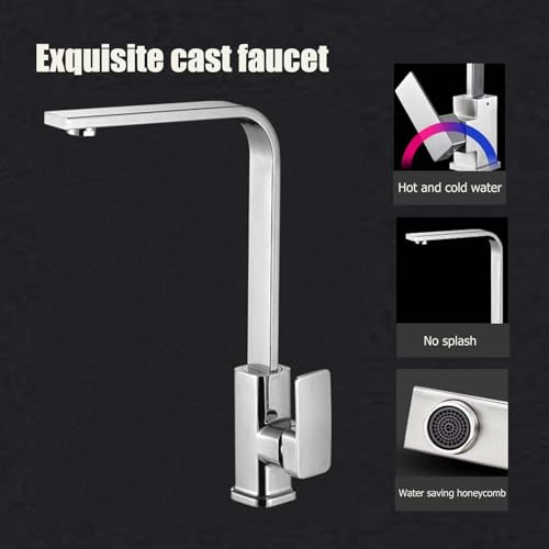 Évier de cuisine double cuve acier inoxydable avec robinet orientable et savon - 7