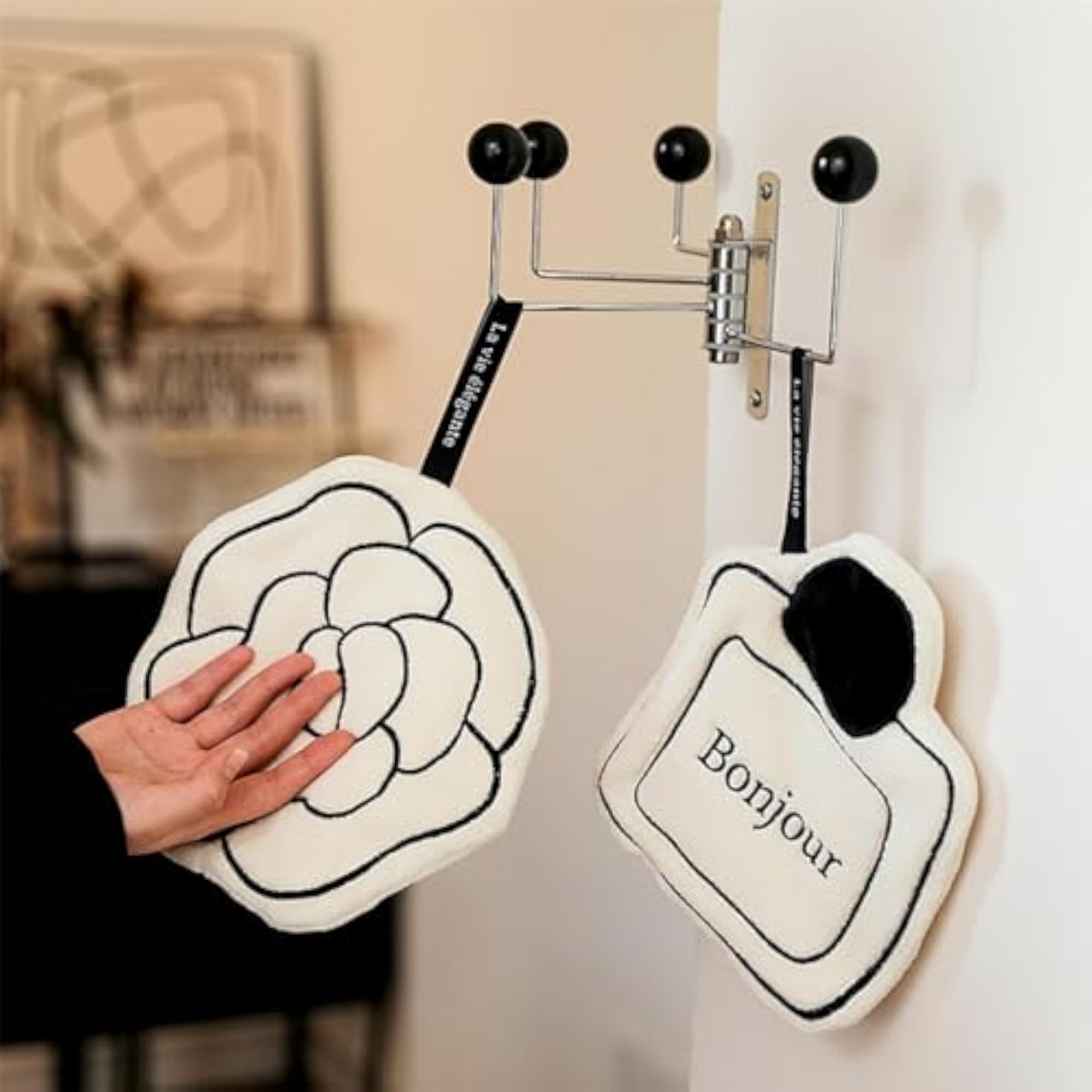 Hand Towel with Hanging Loops for Bathroom