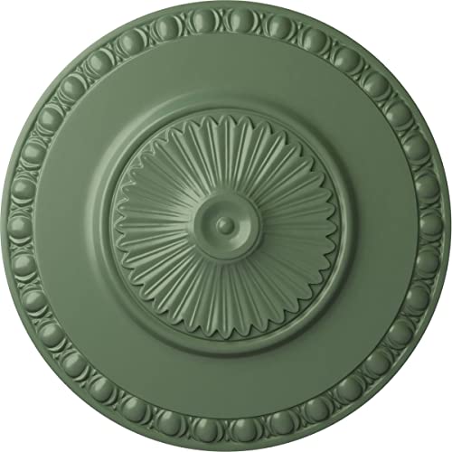Ekena Millwork 23 1/2"OD x 3 1/4"P Lyon Ceiling Medallion (Fits Canopies up to 3 5/8"), Hand-Painted Athenian Green